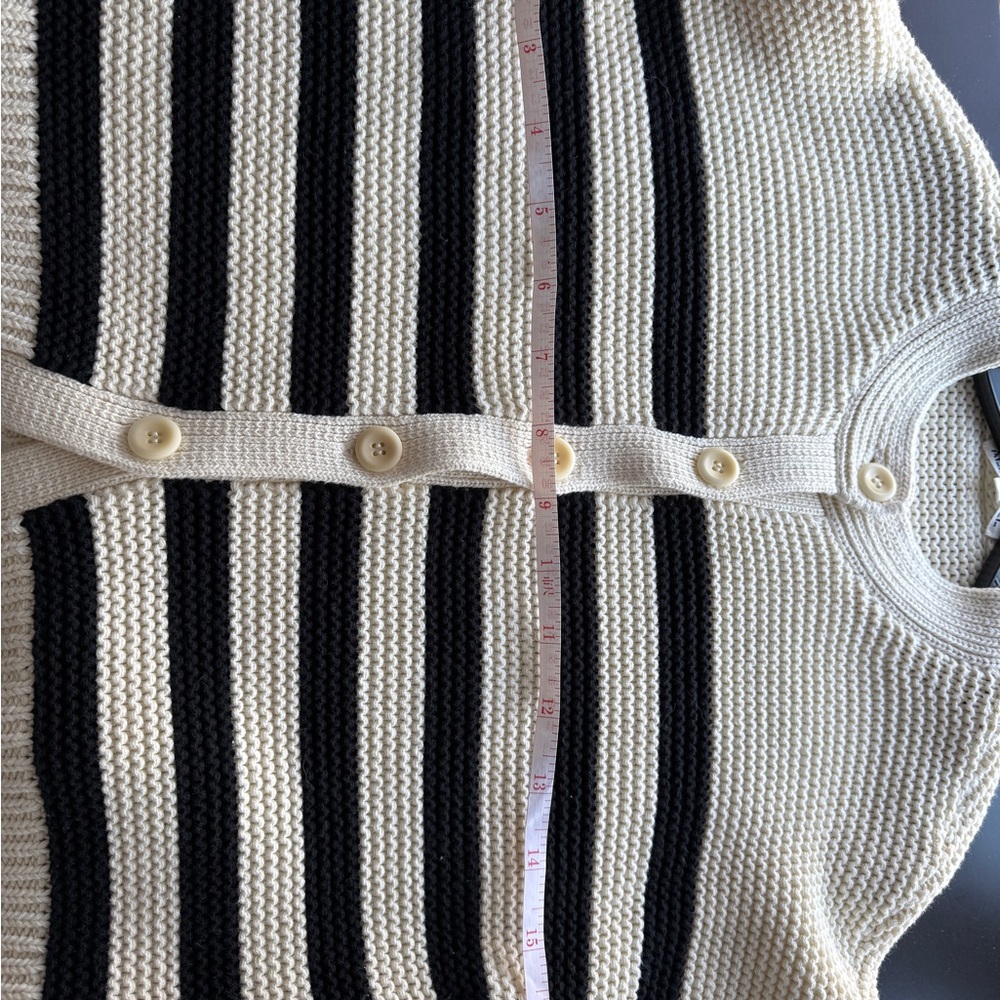 Alex Mill Cream and Black Striped Nico Knit Cardigan - Picture 8 of 9